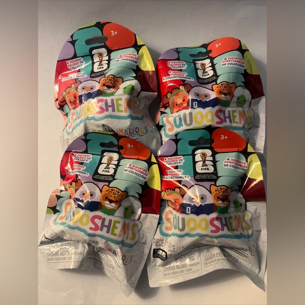 Lot of 4 FIFA World Cup 2026 Squooshems - Mystery Blind Bags - SEALED Jazwares